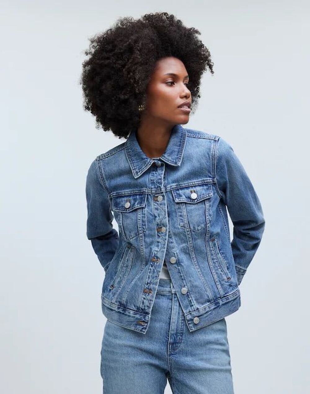 NWT Madewell Denim Trucker Jacket Medium Wash Size Large